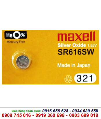 Maxell SR616SW-Pin 321, Pin Maxell SR616SW/321 Silver Oxide 1.55v (Xuất xứ Nhật)